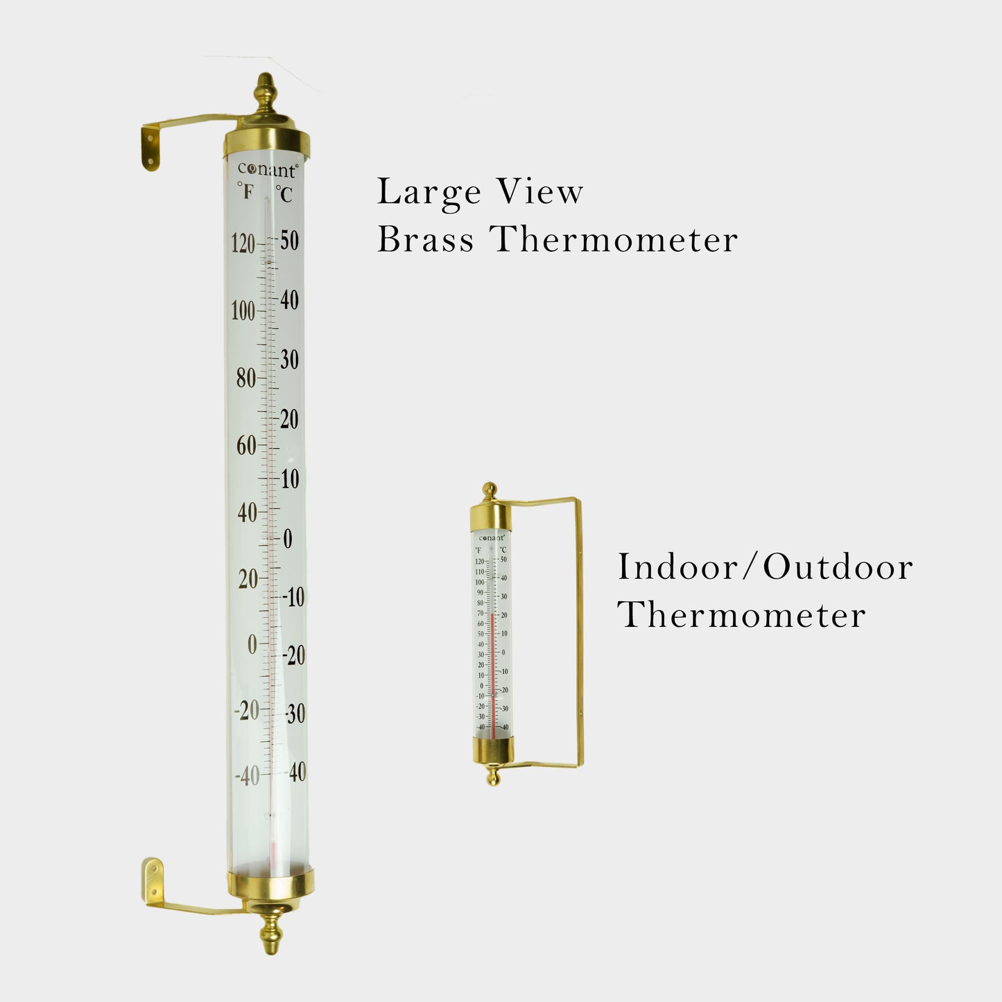 Large View Brass Thermometer