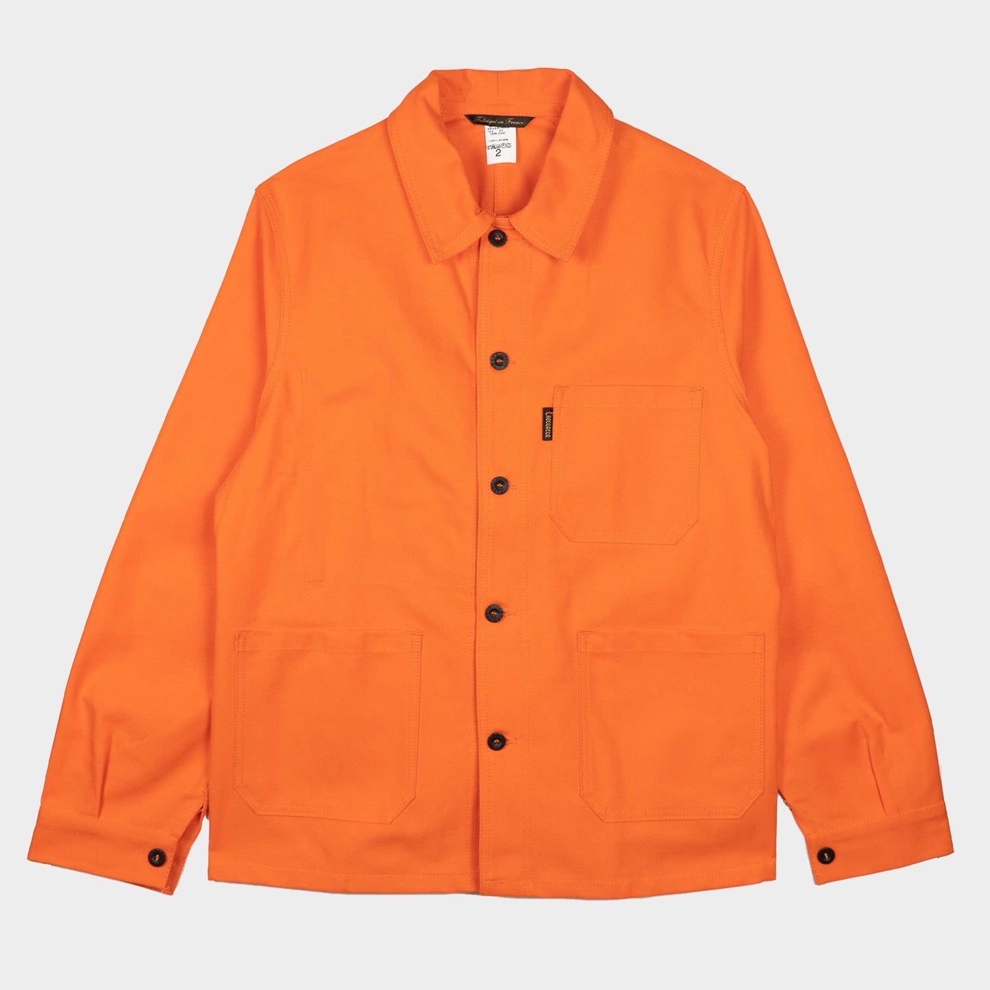 Le Laboureur French Cotton Work Jacket in Safety Orange