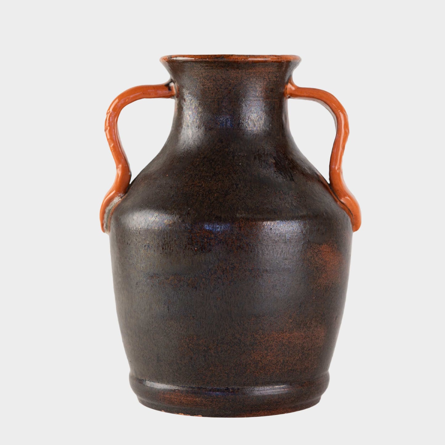 Vintage Orange Double Handled Vase