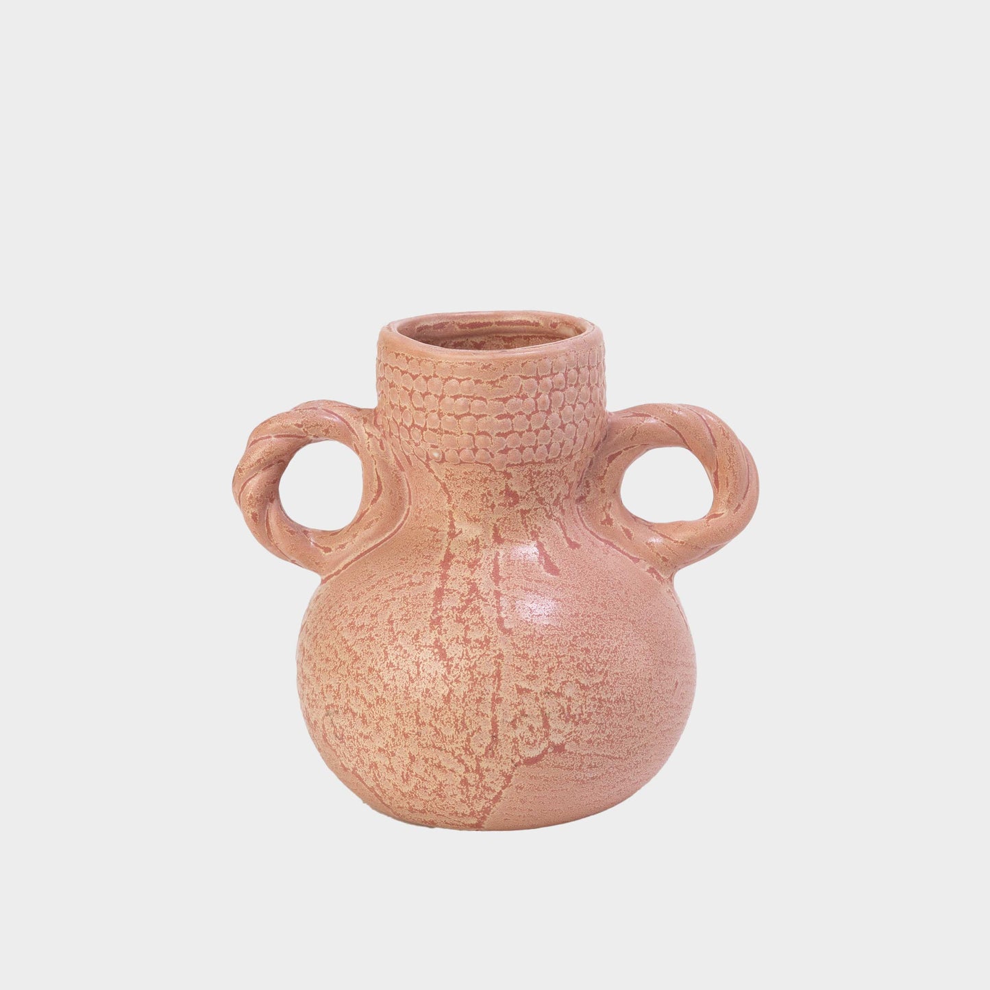 Vintage Pink Double Handled Vase