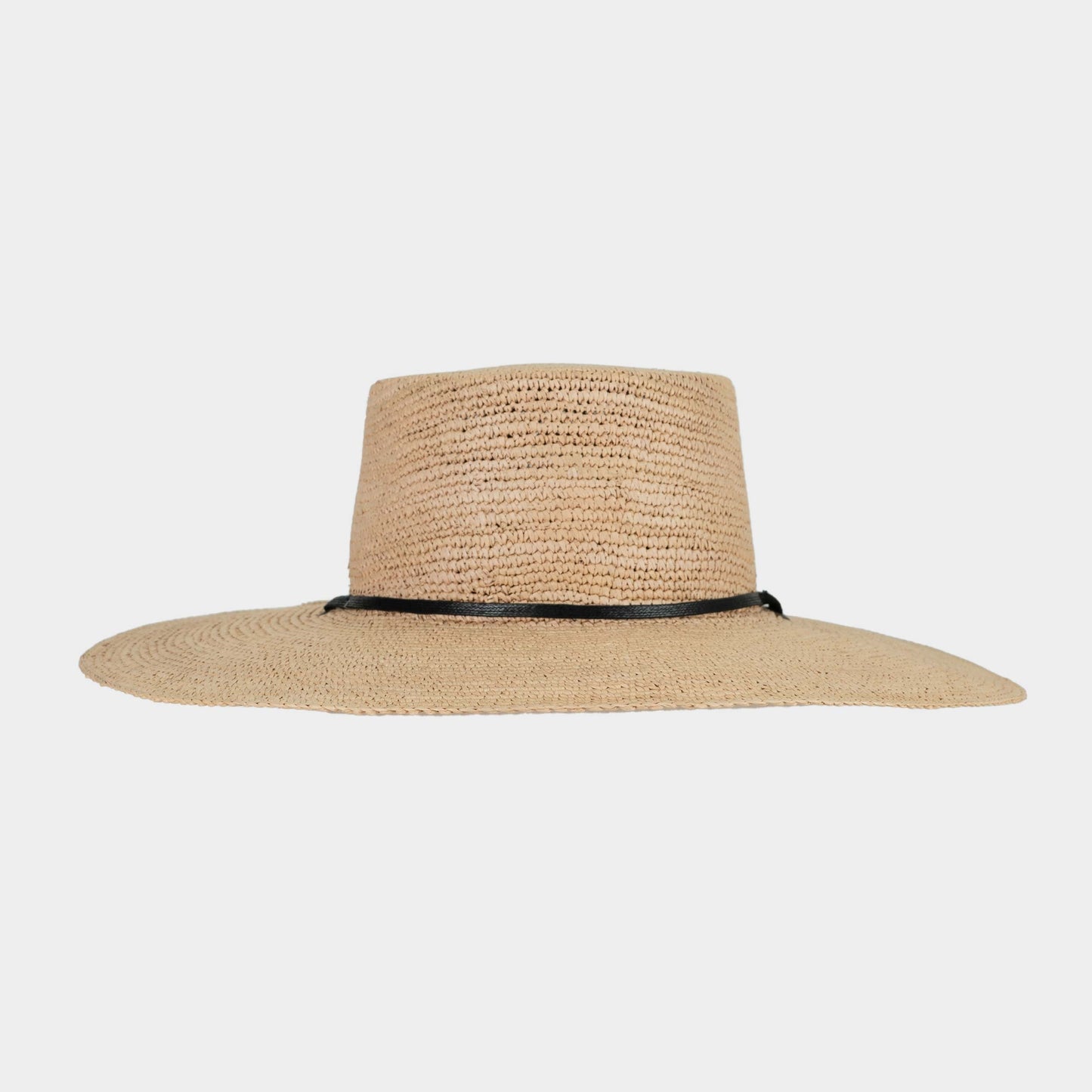 Handwoven Toquilla Straw hat in Natural/ Black
