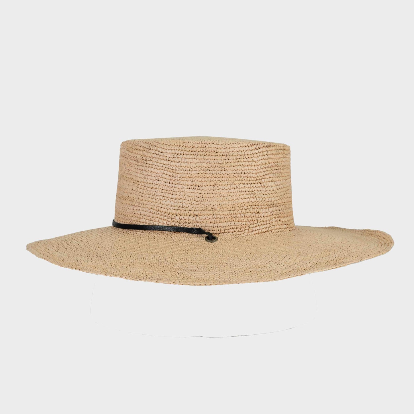 Handwoven Toquilla Straw hat in Natural/ Black