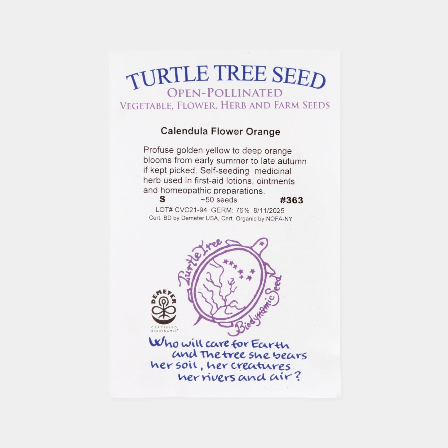 Biodynamic and Organic Edible Flower Seed Collection Set