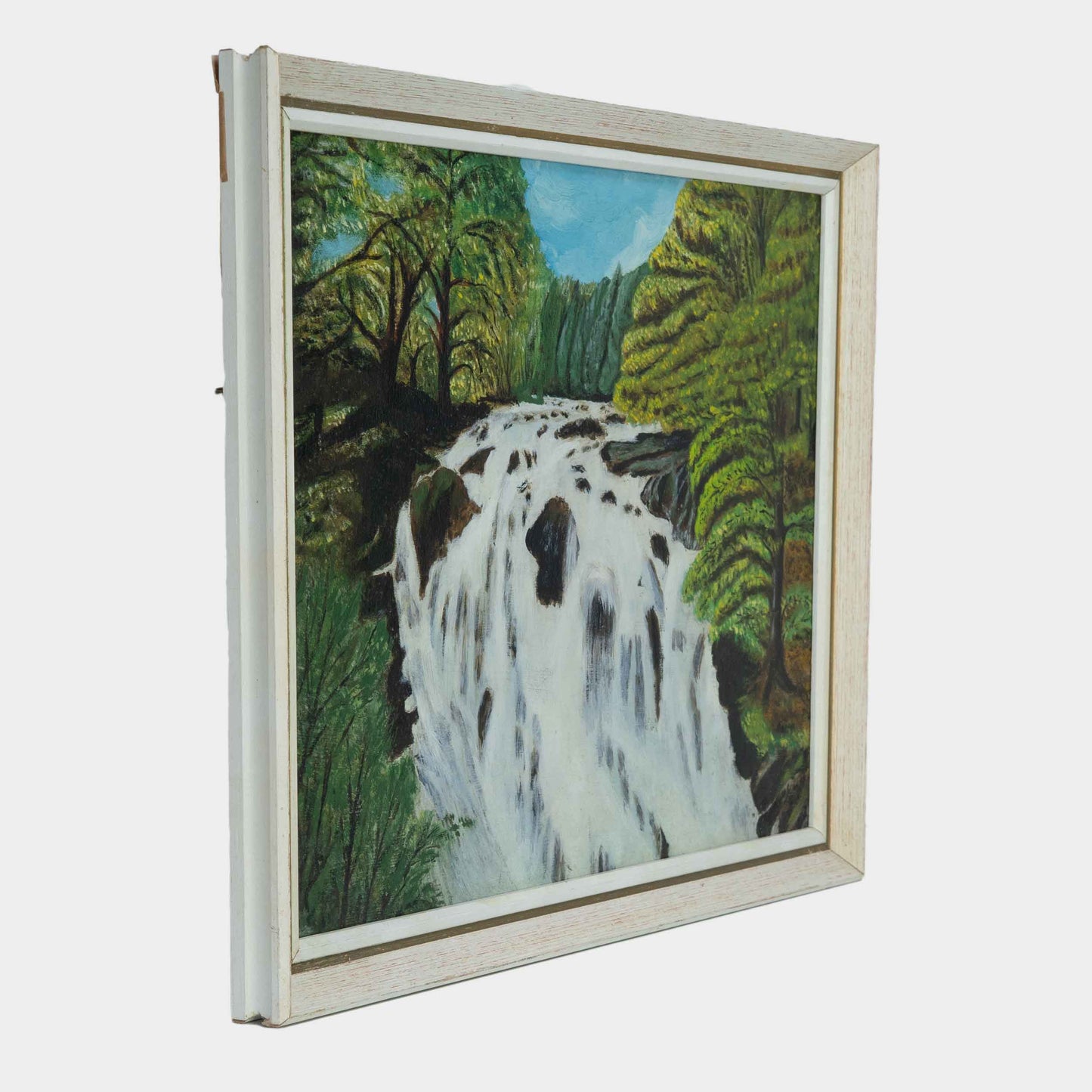 Vintage Painting of Waterfall, England