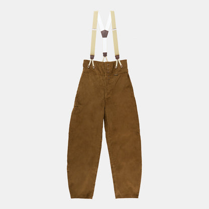Le Laboureur Corduroy French Farm Pant with Braces in Hazelnut