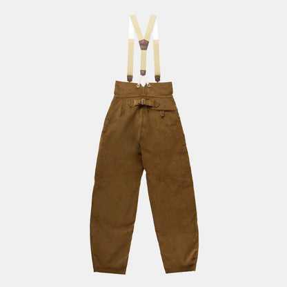 Le Laboureur Corduroy French Farm Pant with Braces in Hazelnut