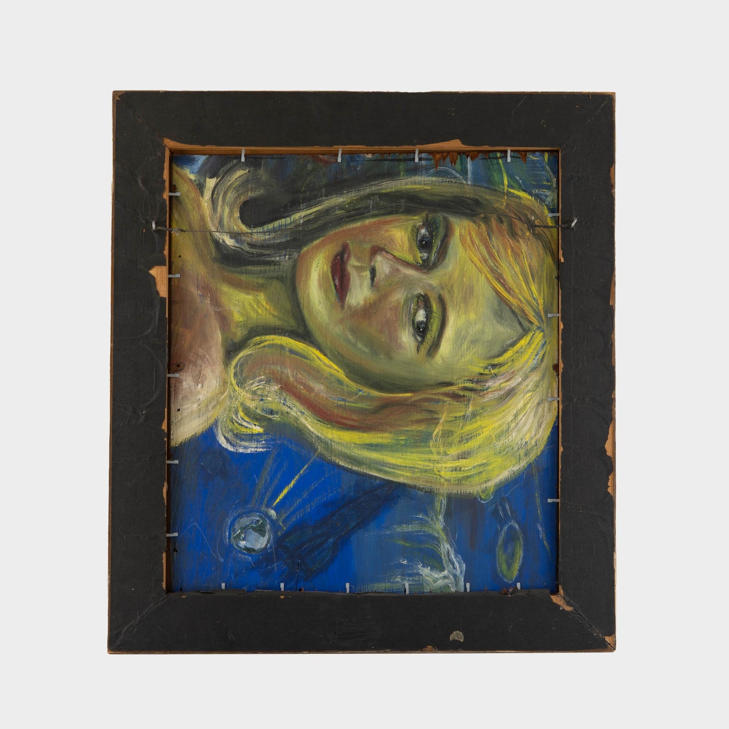 Vintage Painting of Lincoln with Reverse Painting of Woman