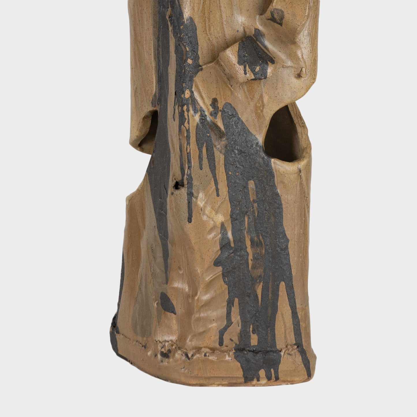Vintage Brutalist Ceramic Sculptural Vase #1, North Carolina,  20th C.