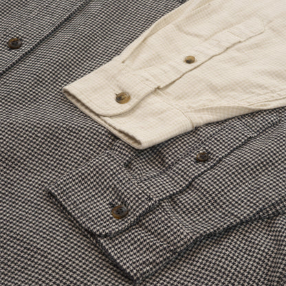 Gardening Chemise in Organic Flannel Houndstooth - Black