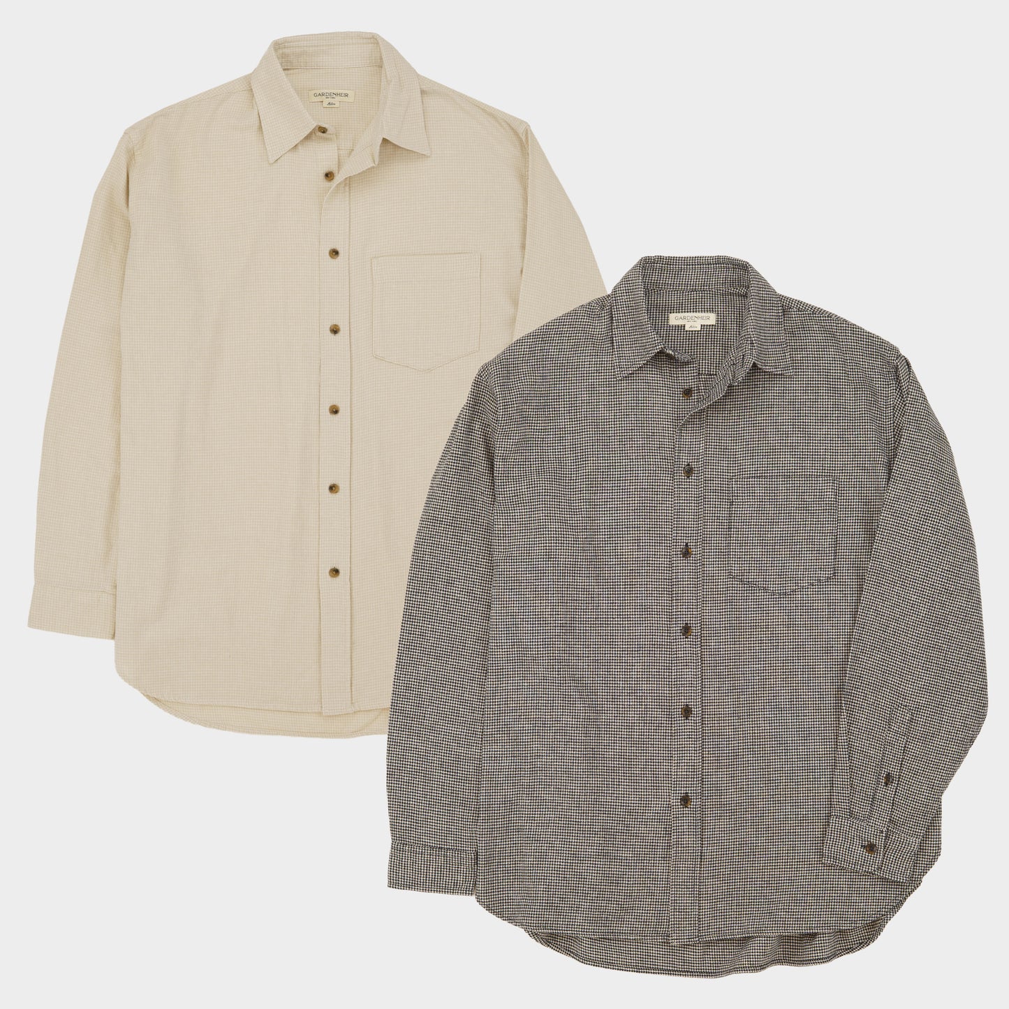 Gardening Chemise in Organic Flannel Houndstooth - Cream