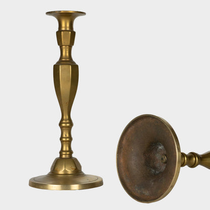 Antique Brass Candlestick Pair, England, Early 20th C.