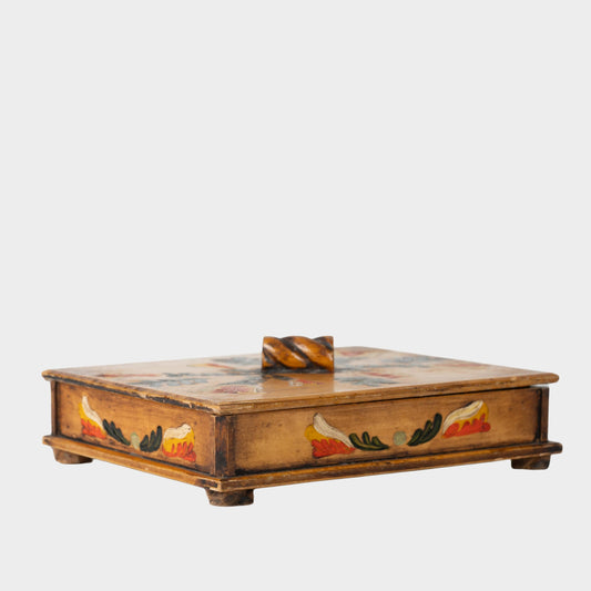 Antique Lidded Box with Floral Motif, Pennsylvania, Early 20th C.