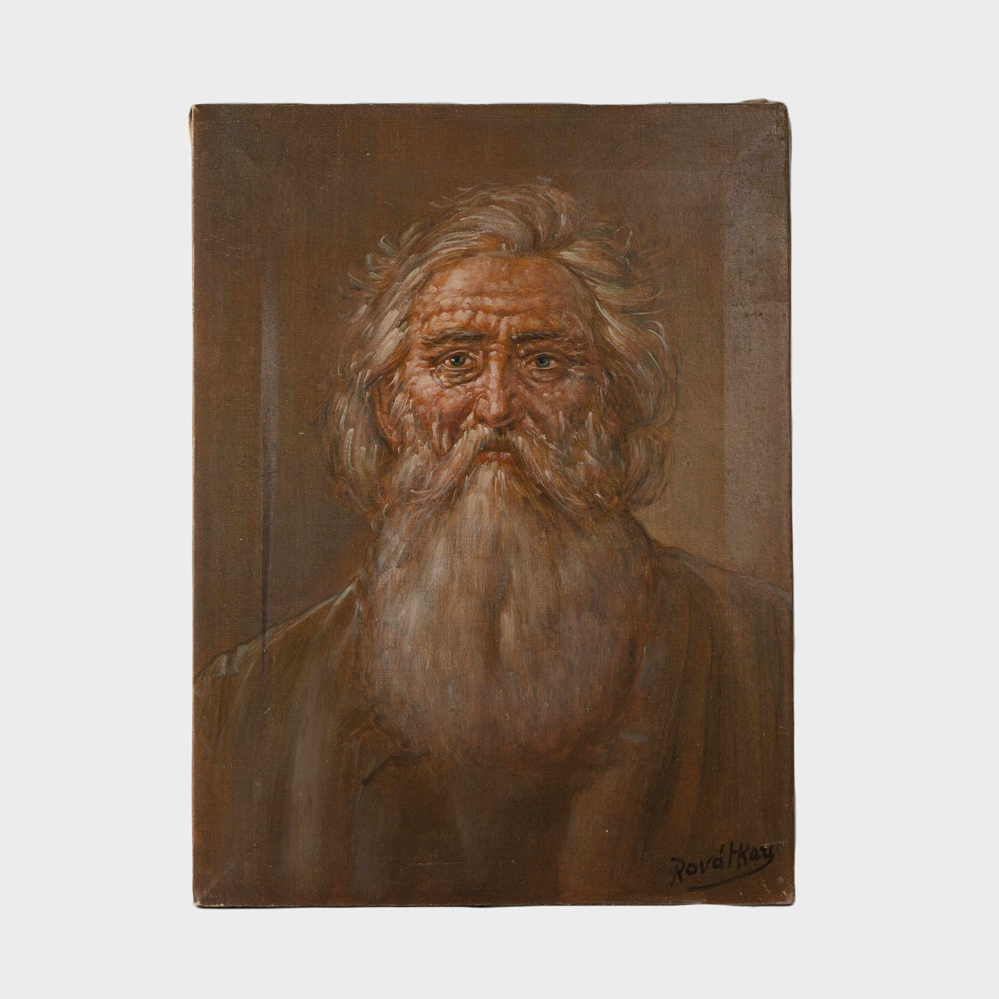 Vintage Oil Portrait by Adrian Rovatkay, Nova Scotia, 1965