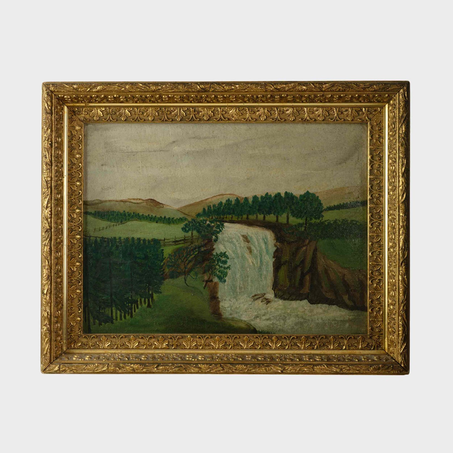 Antique Waterfall Painting, Virginia, 19th C.