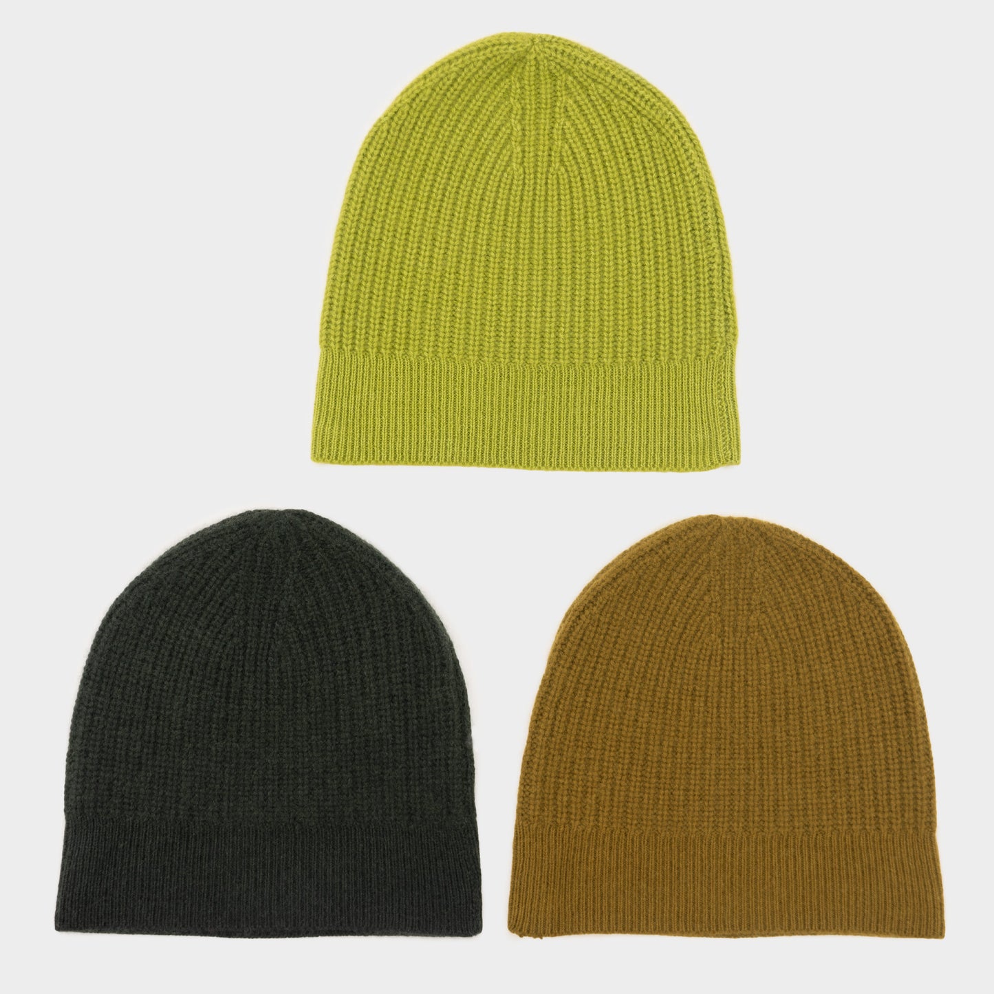 Himalayan Cashmere Fisherman Ribbed Beanie - Arboretum Palette
