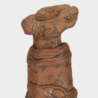 Vintage Art Pottery Vase with Folk Motifs, Oregon, 20th C.