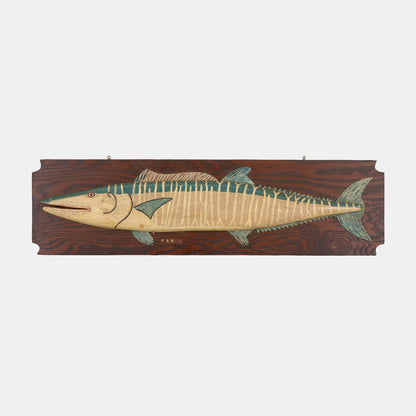 Vintage Hand Carved and Painted Wahoo Fish Plaque