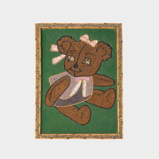 Vintage Teddy Bear Sand Art Painting