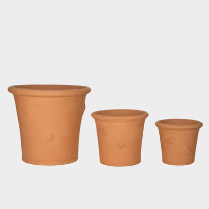 English Terracotta Embossed Bee Pots