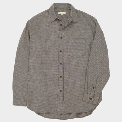 Gardening Chemise in Organic Flannel Houndstooth - Black