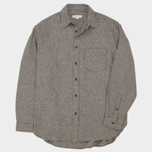 Gardening Chemise in Organic Flannel Houndstooth - Black
