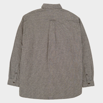 Gardening Chemise in Organic Flannel Houndstooth - Black