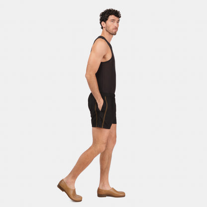 Le Laboureur French Cotton Easy Short in Black
