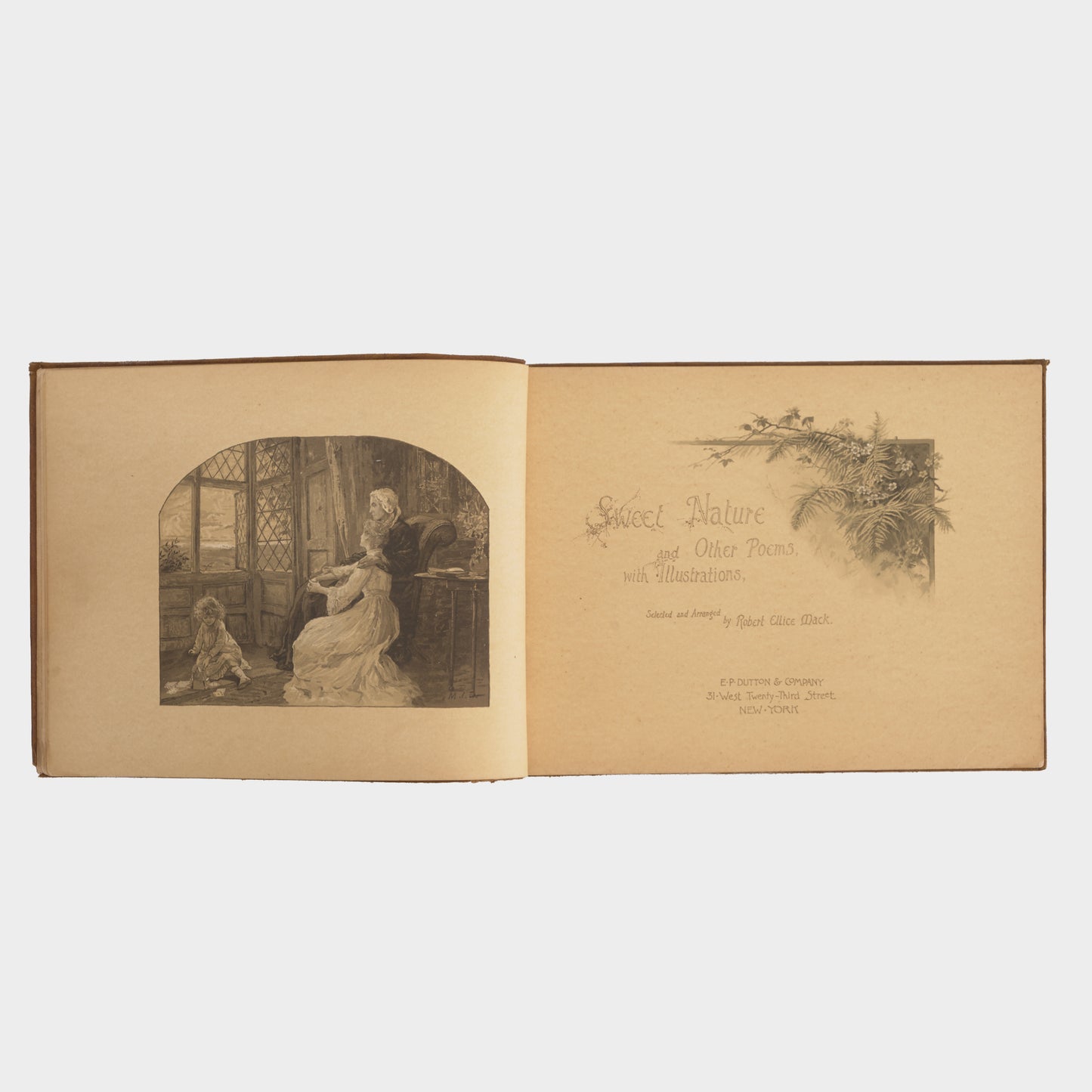 Antique "Sweet Nature" Book of Poems, 1800s
