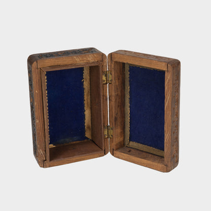 Antique Inlaid Carved Wooden Box
