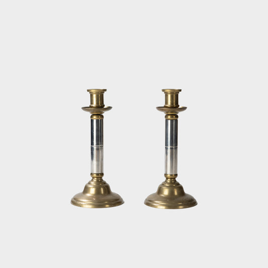 Vintage Brass and Silver Candlesticks