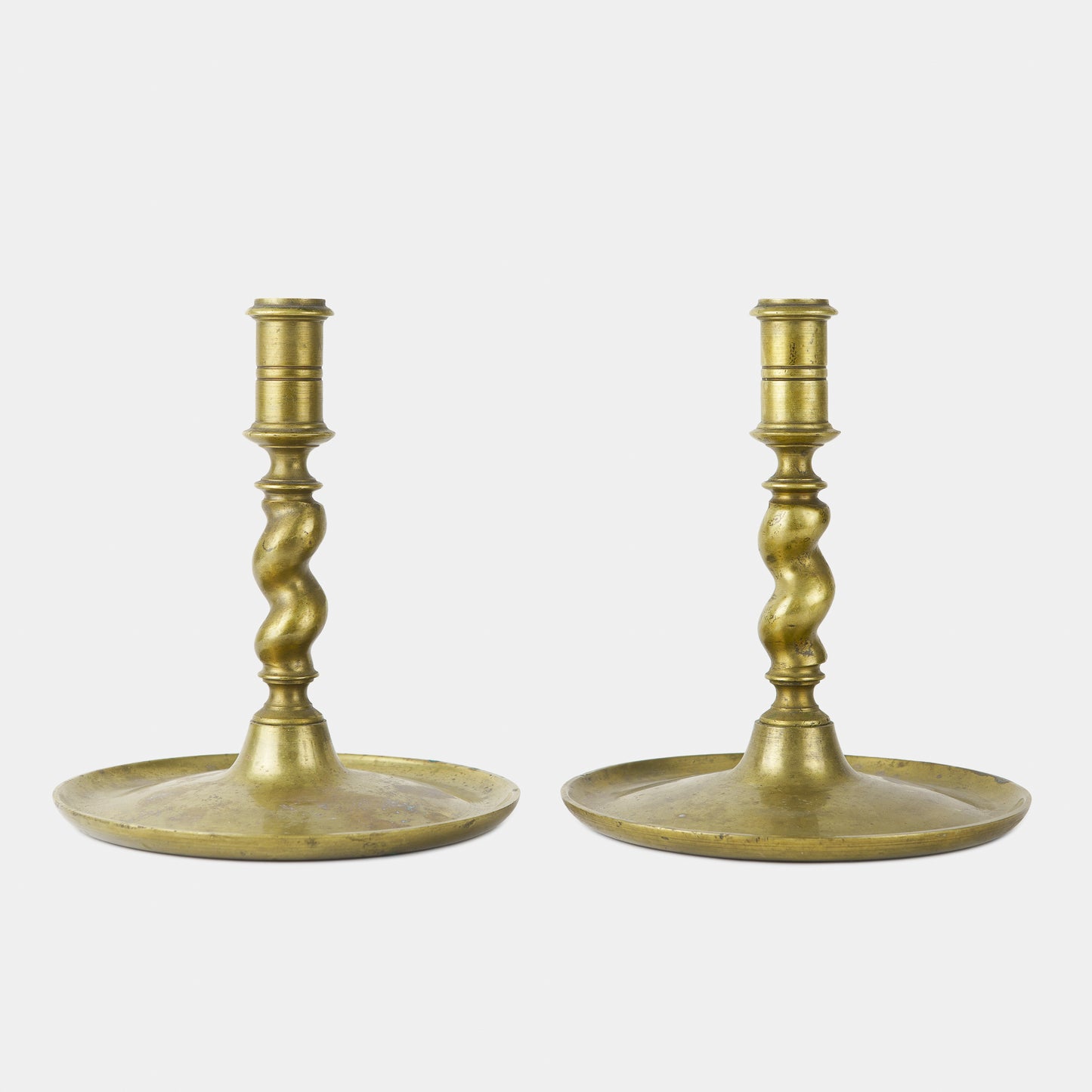 Vintage Candlestick Pair with Wide Base