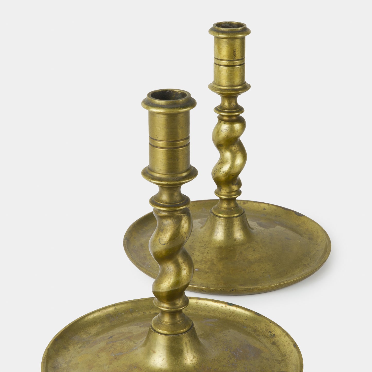 Vintage Candlestick Pair with Wide Base
