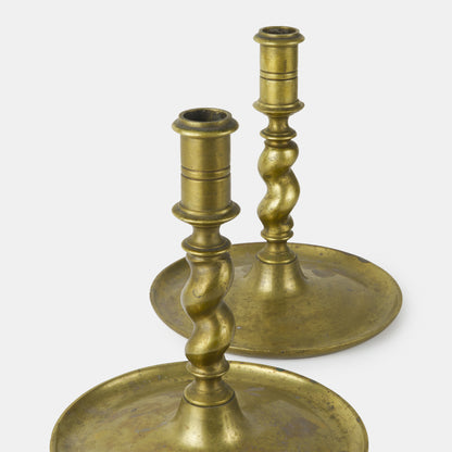 Vintage Candlestick Pair with Wide Base