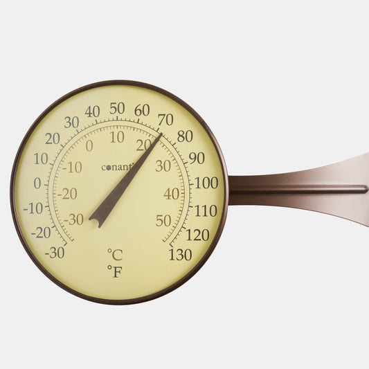 Large Bronze Dial Thermometer