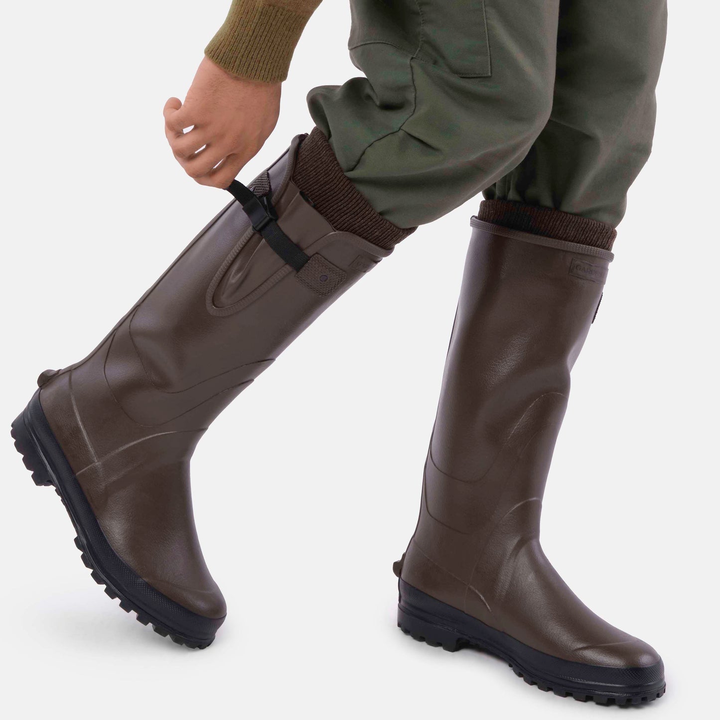 Tall Rubber Garden Boot in Brown