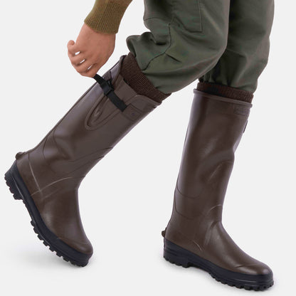 Tall Rubber Garden Boot in Brown