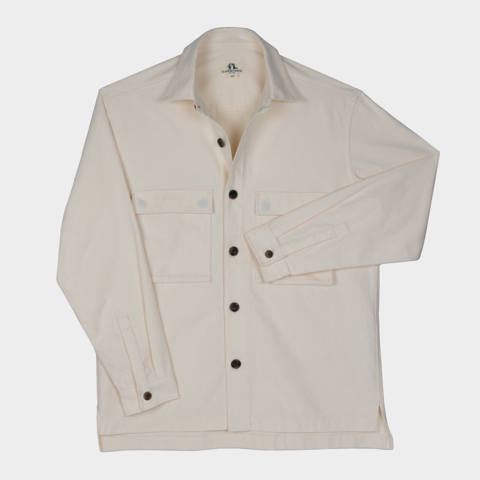 Japanese Cotton Flannel Field Shirt in Ivory