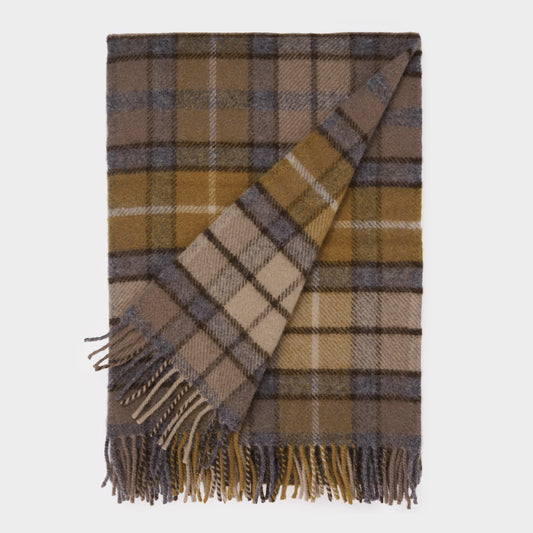 English New Wool Fringed Throw - Natural Buchanan