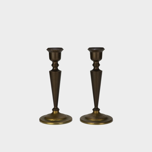 Antique Heavy Brass Candlesticks