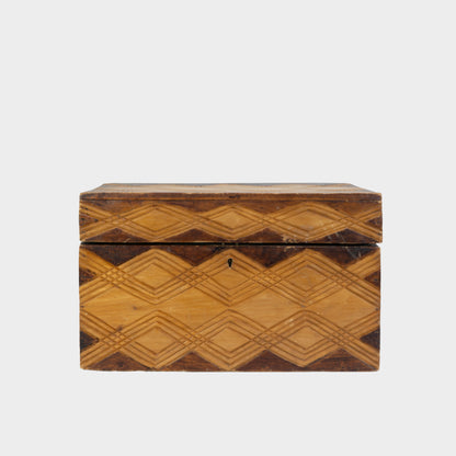 Vintage Large Carved Wood Box