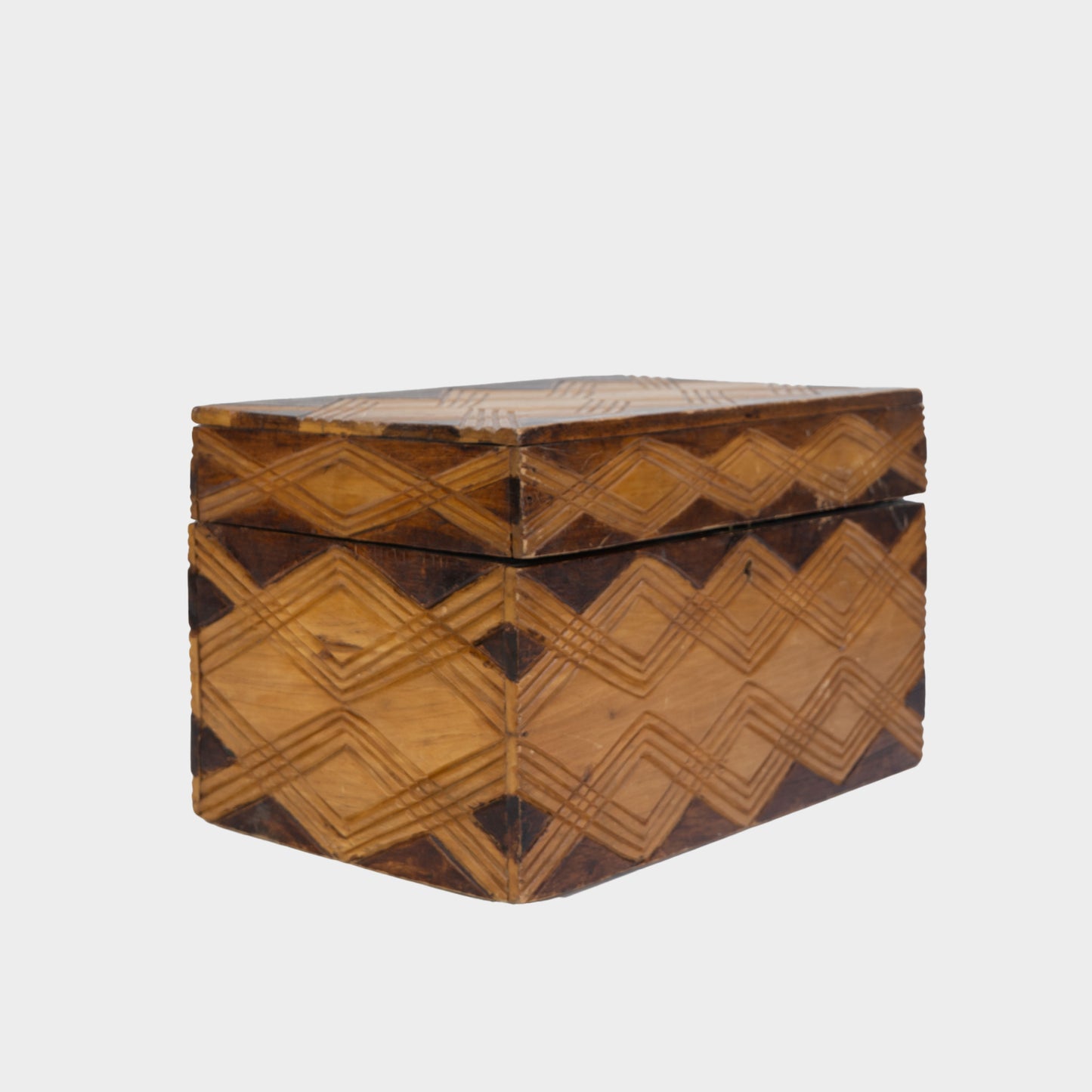 Vintage Large Carved Wood Box