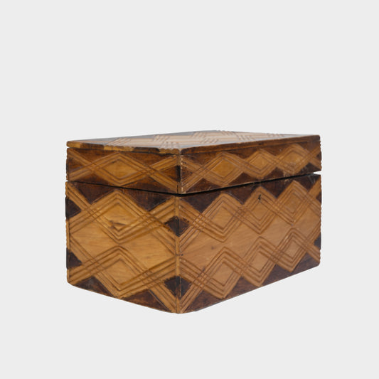 Vintage Large Carved Wood Box