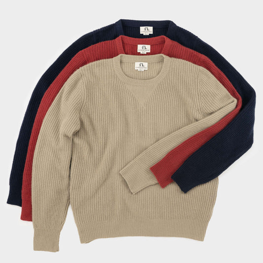 Himalayan Cashmere Shaker Stitch Crewneck Sweater