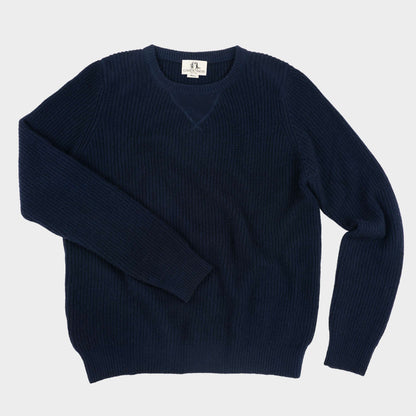 Himalayan Cashmere Shaker Stitch Crewneck Sweater