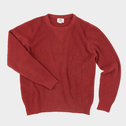 Himalayan Cashmere Shaker Stitch Crewneck Sweater