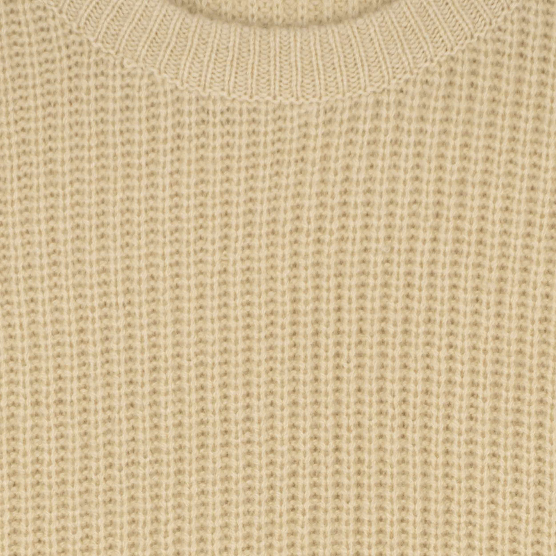 Himalayan Cashmere Shaker Stitch Crewneck Sweater in Ecru