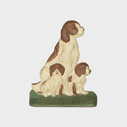 Vintage Cast Iron Doorstop with Dogs