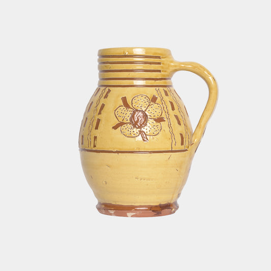 Vintage Ceramic Sgraffito Pitcher
