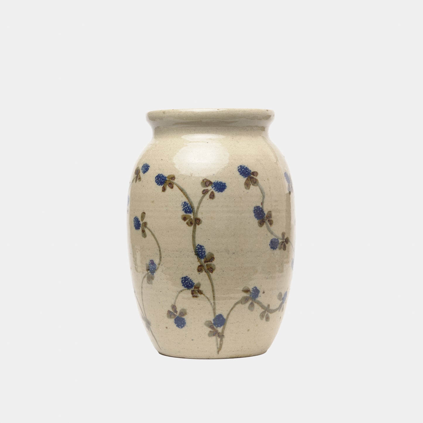 Vintage Ceramic Vase with Blackberry Motif