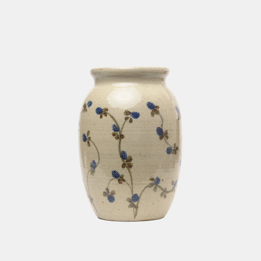 Vintage Ceramic Vase with Blackberry Motif